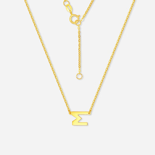 Saturday Blessing Yellow 18K gold necklace female letter pendant clavicle chain color gold fashion jewelry for girls 40+5cm tail chain