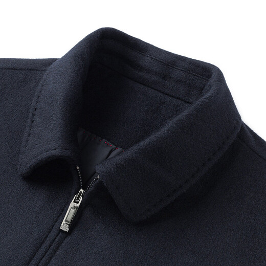 MONTAGUT Men's 100% Wool Jacket Lapel Double-sided Woolen Coat Business Warm Jacket Navy 50