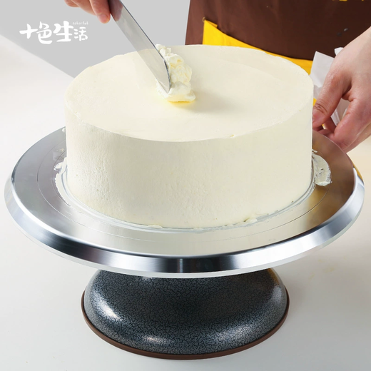 Ten Color Life Cake Turntable Decorating Table Baking Tool Set Aluminum Alloy Tray Rotating Plaster Household Commercial Decorating Turntable 10-inch Aluminum Alloy Professional Model