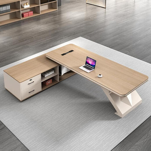 Light luxury boss desk office desk simple modern chairman president desk executive desk manager office desk and chair combination 2.8 meters boss table + boss chair