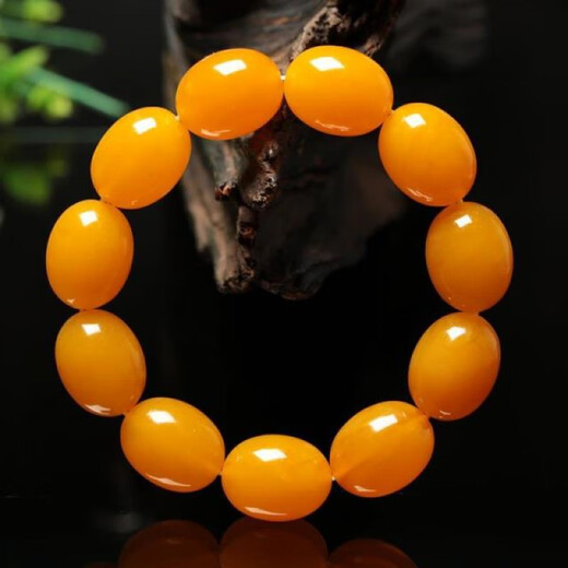 Jinshitong Natural Polish Old Beeswax Bracelet Men's Original Chicken Oil Yellow Amber Bracelet Women's Bucket Beads Style Seven (Men's and Women's Date 0 Carat Beads) Beads