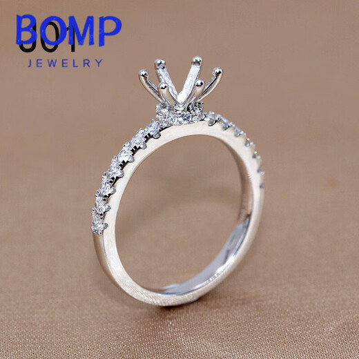 Fat Donglai's same style 18k gold ring with empty support, Seiko moissanite l ring support, 925 silver plated 18k gold ring fixing port J01 (1 carat)