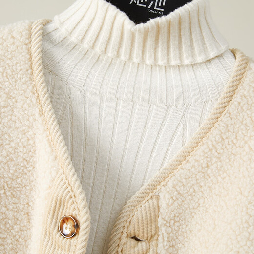 She pool thickened vest 2025 autumn new women's loose V-neck single-breasted plush warm vest