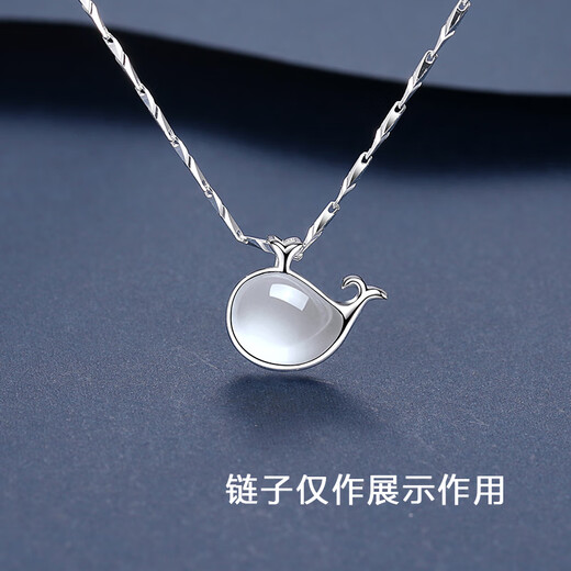 DL 1998 Fat Donglai same style platinum pendant for women without chain 999 silver four-leaf clover single pendant necklace pendant single hanging alone white chalcedony four-leaf clover safety buckle