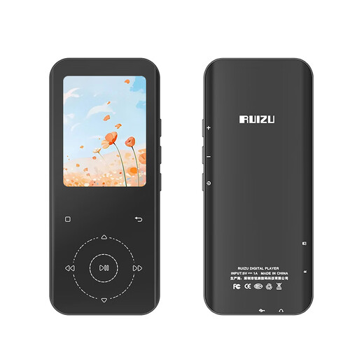 Remy Rui Rui small mp3 portable mp4 player student version for listening to music special Bluetooth walkman English listening song 2.4-inch touch version jazz black external version 4G x official standard