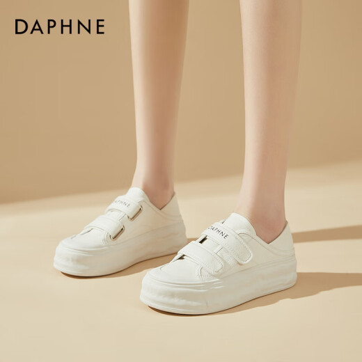 Daphne Velcro board shoes women's white shoes 2024 new spring and summer women's shoes soft sole bread shoes versatile casual shoes women's off-white 37