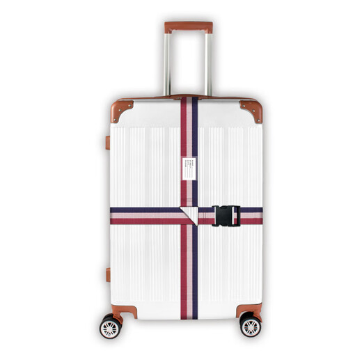 
Pangdonglai quality suitcase strap fixed belt cross packing with snap-on customs lock travel lever red white blue cross