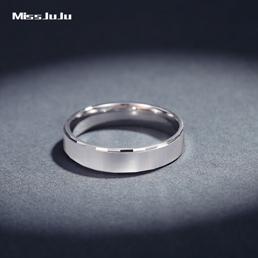 Miss JuJu platinum ring fashion ring pt950 platinum fashion ring for men and women, 8# single, about 4.1g, width 3.5mm, more gram weight, less compensation