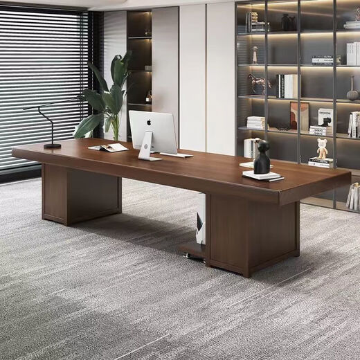 New Chinese style office solid wood boss desk desk and chair combination simple president desk light luxury home desk modern standard pure solid wood single table 160cm