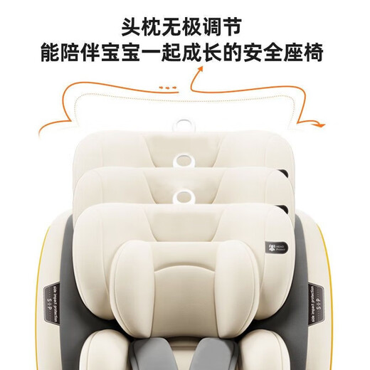 Kairuishi child safety seat, car electric car back seat, universal infant and toddler, 0 to 12 years old, newborns can sit and lie down, elite model - gray/360+hard interface+headrest adjustment