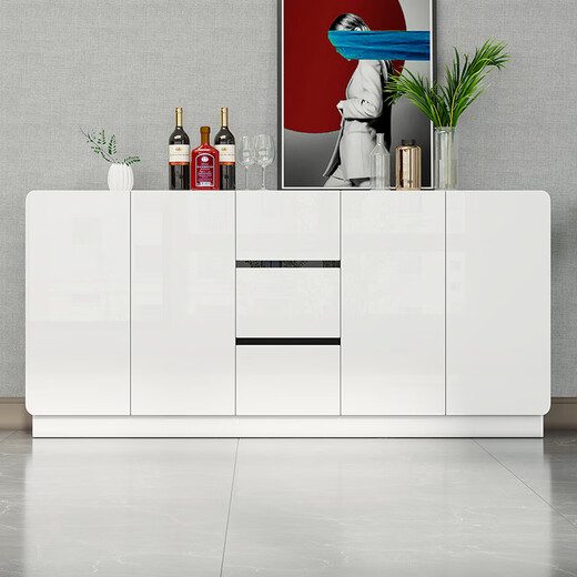 Qiuke sideboard modern minimalist tea cabinet multi-functional paint storage cabinet cream style cupboard kitchen wine cabinet living room