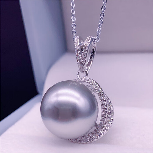 Pearl pendant, South Sea gold beads, natural sea water, 925 silver covered gold necklace, perfect round shape, gold beads and gold slippers, 12-13mm x 45cm