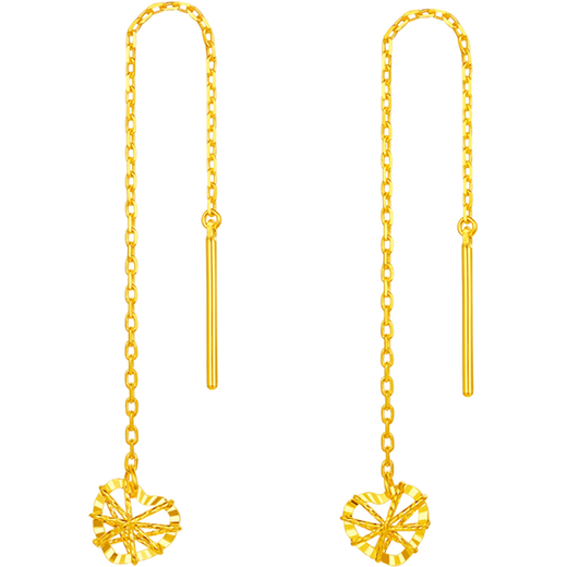 Saturday Fu Hollow Love Gold Earrings Women's Gold Birthday Gift Price A0913530 A pair of about 0.91g