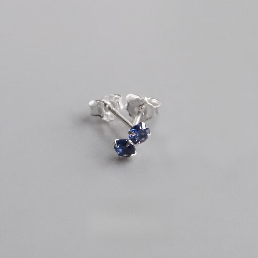 Chixing Tanzanite Earrings Natural 3mm Sapphire London Blue Topaz Mini Silver Ears for Women Tanzanite Blue 3mm丨Silver Pair