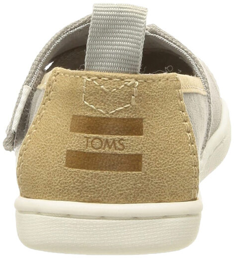 TOMS children's canvas shoes, unisex for 8-12 years old, comfortable round toe, elastic upper, gray 4 Big Kid