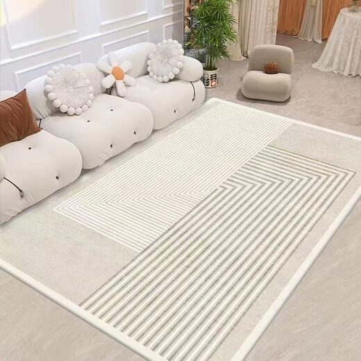 Yingzhuer carpet living room modern simple Nordic ins style gray high-end light luxury sofa coffee table blanket hairless bedroom floor mat simple but extraordinary-01 100*200cm