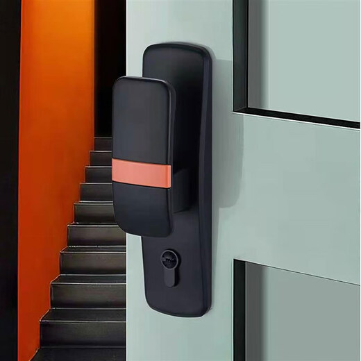 Huili customized silent door lock luxury bedroom door lock universal solid wood door handle black gold straight push door lock XF02 black 35-50mm universal type with key