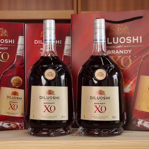 蒂洛仕洋酒XO白兰地1L装法国进口酒送礼40度干邑口感 1L 6瓶 整箱+同款1瓶