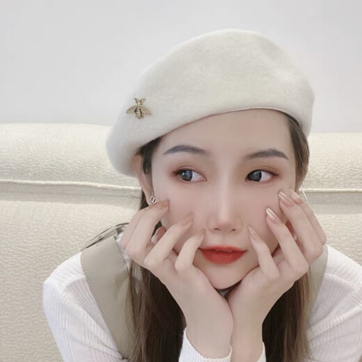Bisi Sheep thickened woolen beret women's autumn and winter Korean version Japanese literary versatile painter's octagonal hat British retro trend caramel hairpin