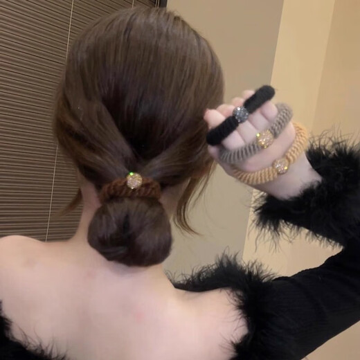 Maillard thickening does not hurt the hair, high ponytail hair tie, women's rubber band, high elasticity, durability, high-end sense, autumn and winter hair rope, special offer, full set of 5 pieces, special for tying up hair.