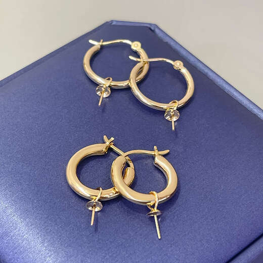 Beiyou 18K gold earring accessories can be hung with pendants and easy to remove. Women’s DIY empty support fashion earrings are versatile. Type A (18K gold earrings) weighs about 1g.