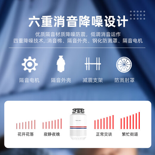 Honeywell kitchen waste disposer kitchen household food waste disposer kitchen waste shredder luxury model H8 elegant white