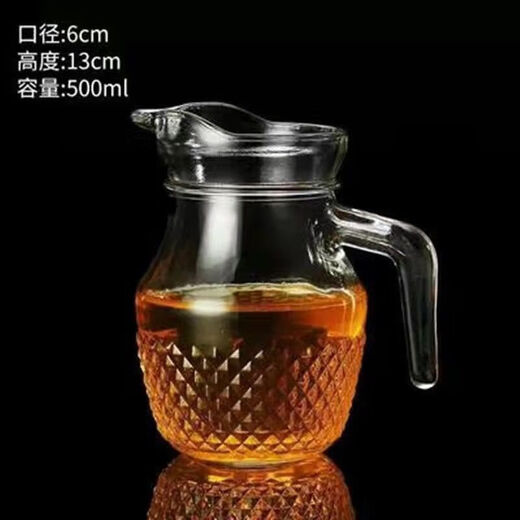 Thickened glass decanter, white wine and foreign wine pitcher, red wine wine divider, ktv cocktail jug, wedding banquet wine set 500ML 500ml, thickened ordinary diamond pitcher