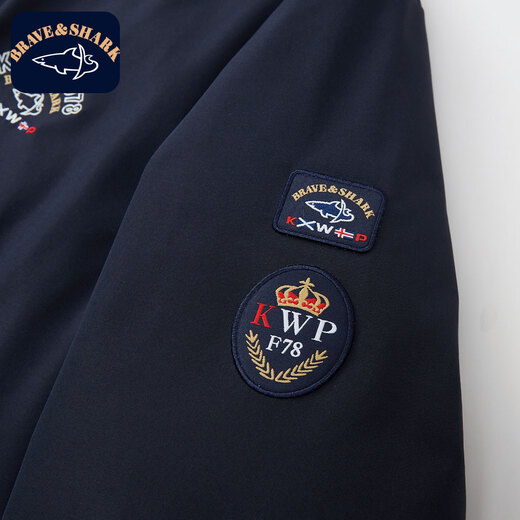 BRAVE&SHARK Stand Collar Reversible White Goose Down Down Jacket Men's 2025 Winter New Warm Down Jacket Men's Casual Royal Blue XL Recommended 140-160Jin Jin equals 0.5kg