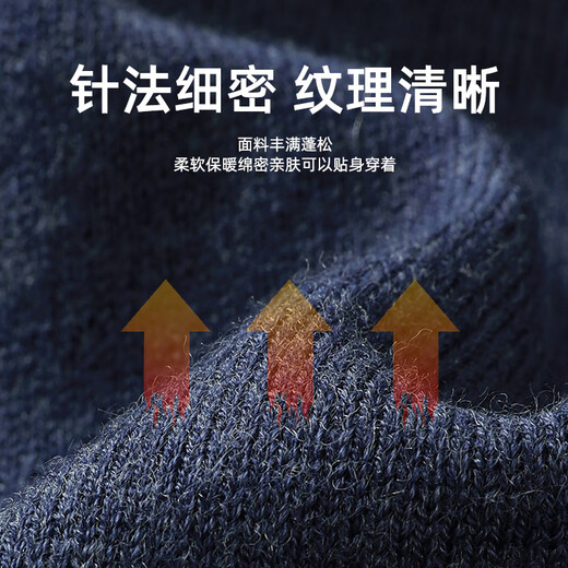 YOUNGOR Sweater Men's Autumn and Winter Young Men's Sweater Round Neck Sweater Wool Blended Sweater 2 Colors Navy VYHR619969FYA L 105c