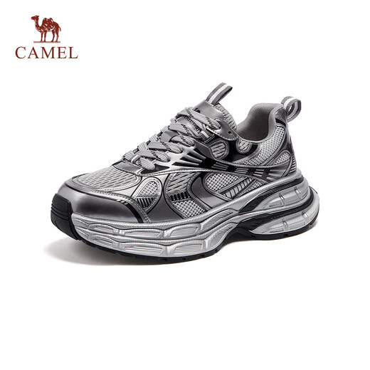 Camel (CAMEL) Dilireba's same style Silver Moon retro dad shoes heightening men's and women's shoes sports casual shoes couples same style L24A283742AM Men's style gray/gun/black 42