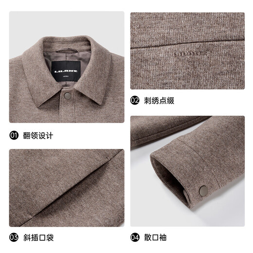 Lilang woolen coat men's lapel winter 2025 new sheep wool coat business men's mid-length woolen coat