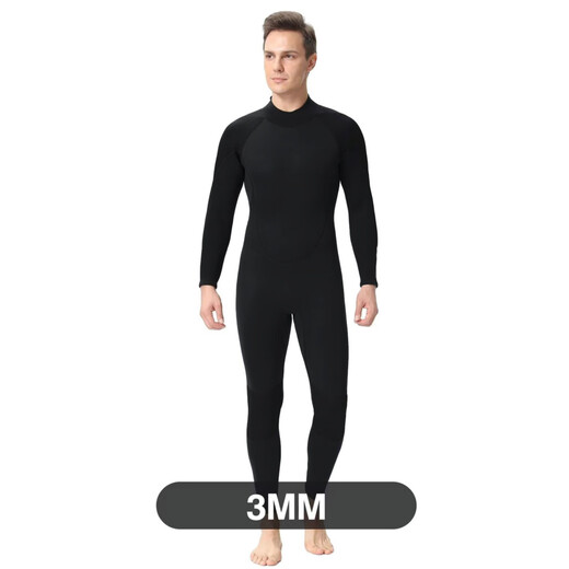 BLUE DIVE cross-border 3mm one-piece wetsuit water rescue warm snorkeling coach paddleboard surfing cold-proof jellyfish wetsuit 3mm black 2XL