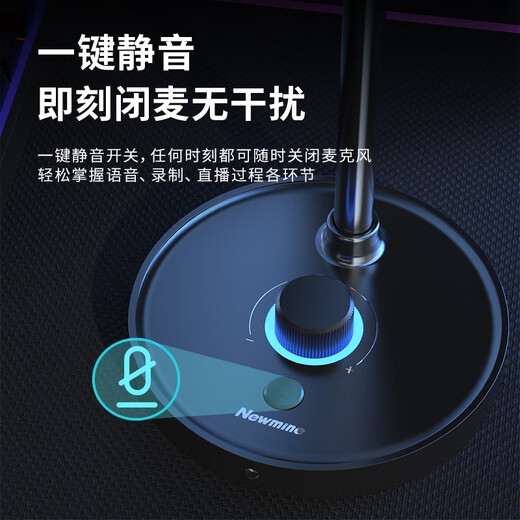 Newman ZM06 Computer Microphone USB Gaming Desktop Noise Reduction Microphone Computer Desktop Laptop Online Class Conference Voice Live Recording Capacitor Microphone Black