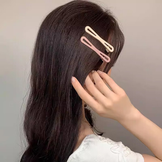 Jieweiyi seamless hair clip women's forehead clip broken hair artifact clip headwear clip side hair clip bangs one-word clip BHFJ119 bow black 4-piece set