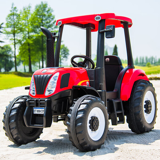 Agulun remote control car toy car can sit on a boy's baby Internet celebrity stroller child tractor children's electric car four-wheel blue