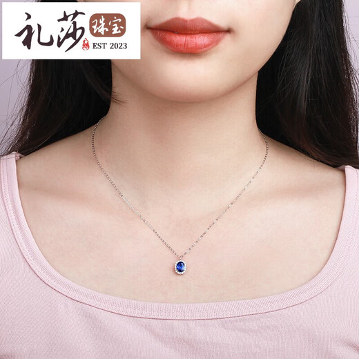Reza BOGLIA natural sapphire necklace for women 18k gold fashion pendant set with diamond clavicle chain birthday gift for women