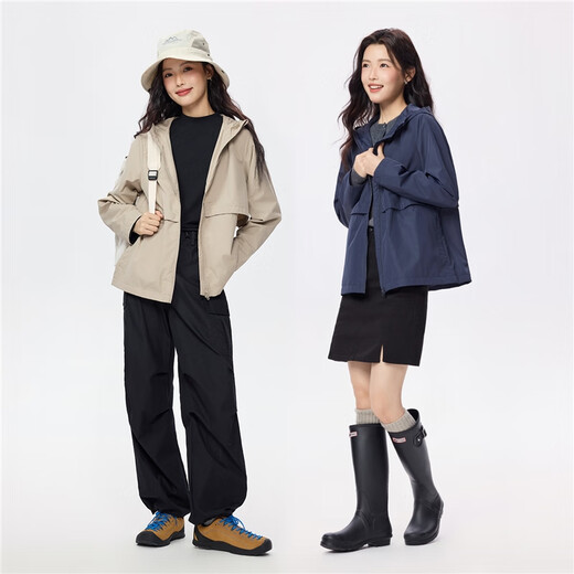 Giordano Windproof Jacket Women's Autumn and Winter New Outdoor Sports Loose Zipper Waist Windbreaker Jacket 13375136 37 Oatmeal Khaki L