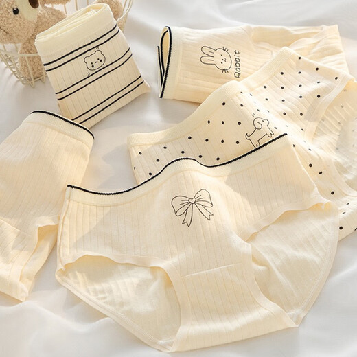 Girls' underwear development period 9-12 years old, 16-18 little girls, junior high school students, high school students' triangle shorts, baby cotton combination, 5 pieces, 160 M (65-85Jin Jin is equal to 0.5kg)