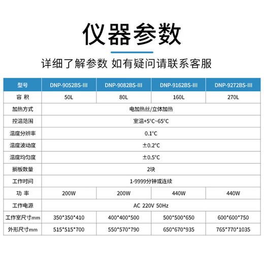 Qianhuinong DNP-9052BS- /9082BS electric constant temperature incubator laboratory bacterial germination box DNP-9272BS-