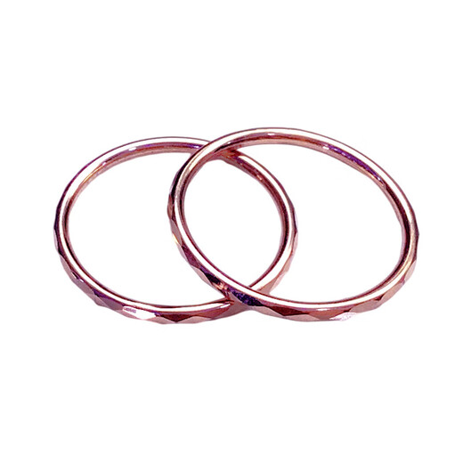 Mrs. Caizhi Jewelry Pure 14k Rose Gold Couple Ring 585 Purple Gold Ring Pair of Rings for Gift Women No. 22