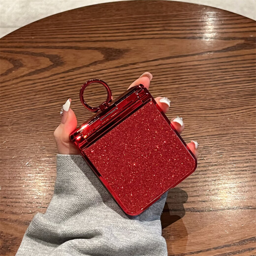 Fuyu applies to Huawei p50pocket mobile phone case New Year's festive red diamond glitter ring pockets folding screen s women's all-inclusive hinge protective cover red p50pocket