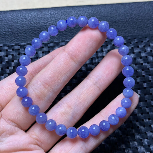 Nanzhi Natural Tanzania Ocean Heart Tanzanite Single Circle Bracelet Gemstone Jewelry Purple Sapphire Crystal Bracelet Gift for Women (S128) Approximately 4.9-5.4mm
