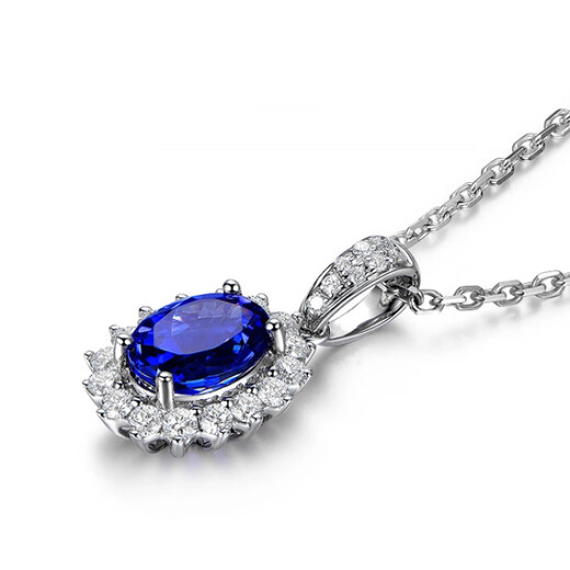 COASZE Tanzanite Necklace Women's 18K Gold Gemstone Necklace for Wife and Girlfriend One Thing, One Certificate Tanzanite Necklace