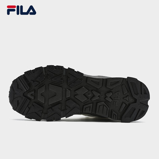 FILA women's mid-cut plus velvet dad shoes casual shoes winter warm thick-soled sneakers turtledove yellow/black-TB 37.5