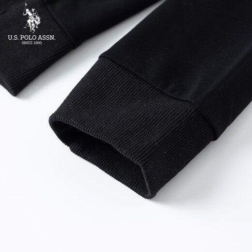 США ПОЛО ASSN. Свитер мужской осенний с круглым вырезом, модная свободная футболка с длинными рукавами, мужские повседневные топы, мужские черные XL