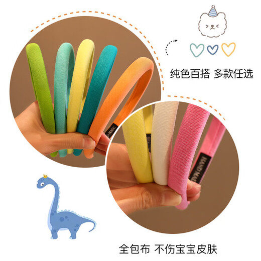 BARY REEF2024 Korean new children's hairband internet celebrity same style green headband hairpin girls high-looking hair bundle headdress light purple