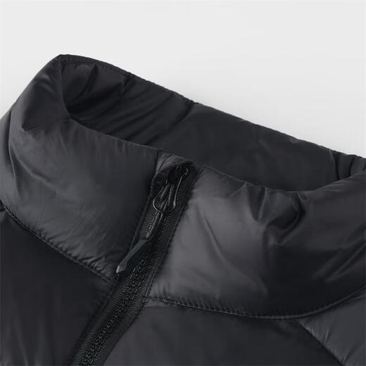 Mizuno (MIZUNO) outdoor lightweight down vest men's short autumn and winter inner and outer vest stand collar vest black 2XL