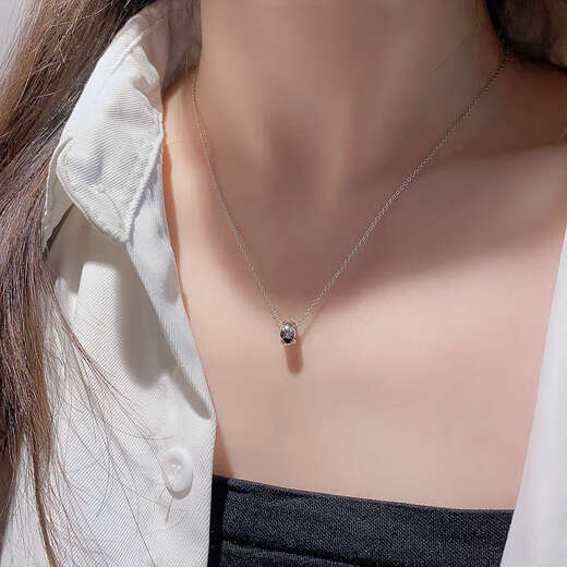 Pure Lingge small gold bead necklace 925 sterling silver simple 2023 new style stacked light luxury high-end ring pendant 18K rose gold