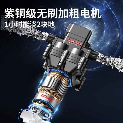 德力西浇菜神器浇水机充电式抽水泵农用菜地灌溉家用户外浇地神器 【698AF四涡轮】40米配收纳车