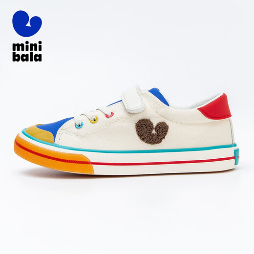 Mini Barra canvas shoes for boys and girls, antibacterial, anti-slip, soft and easy to match, new sports shoes for children, white and blue tone 00318 24